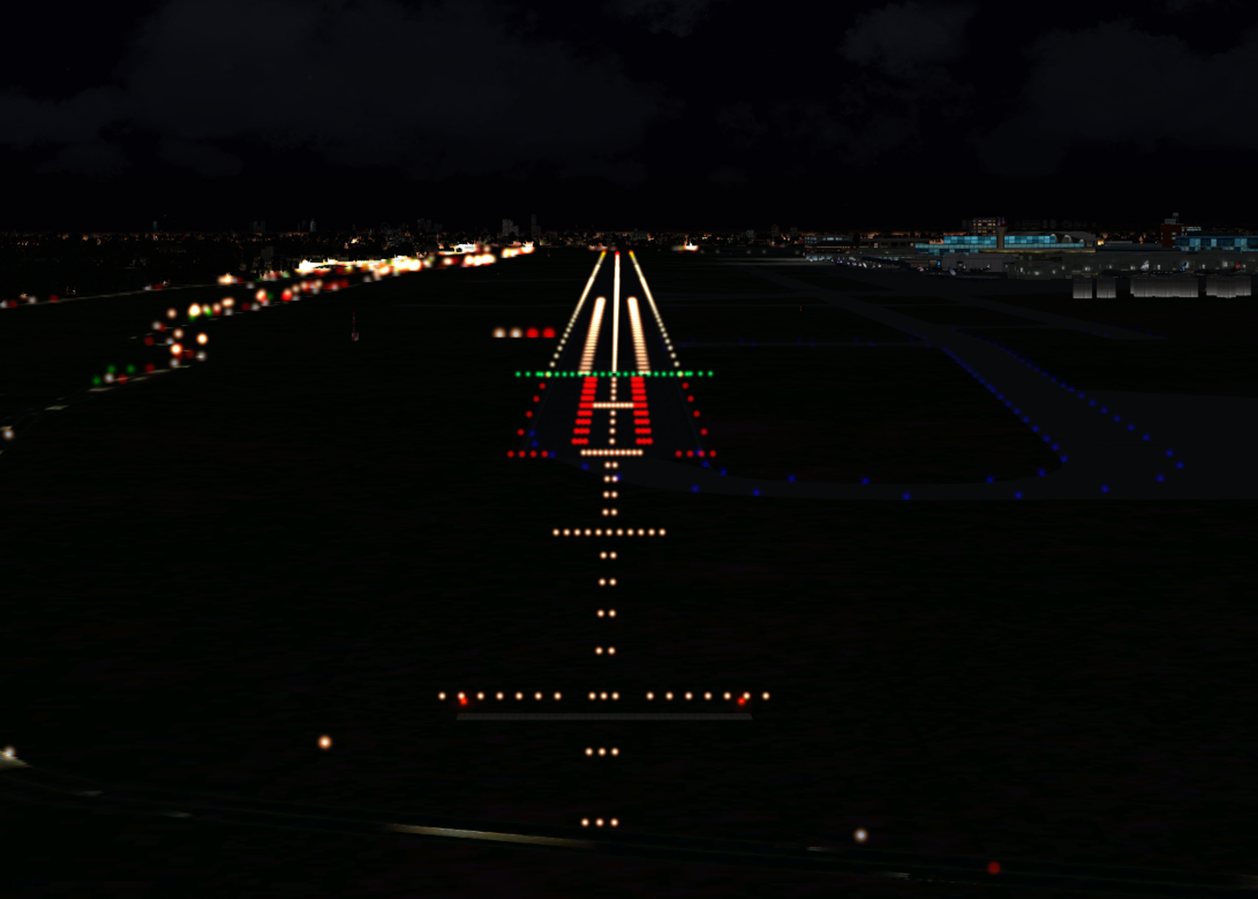 night runway lights